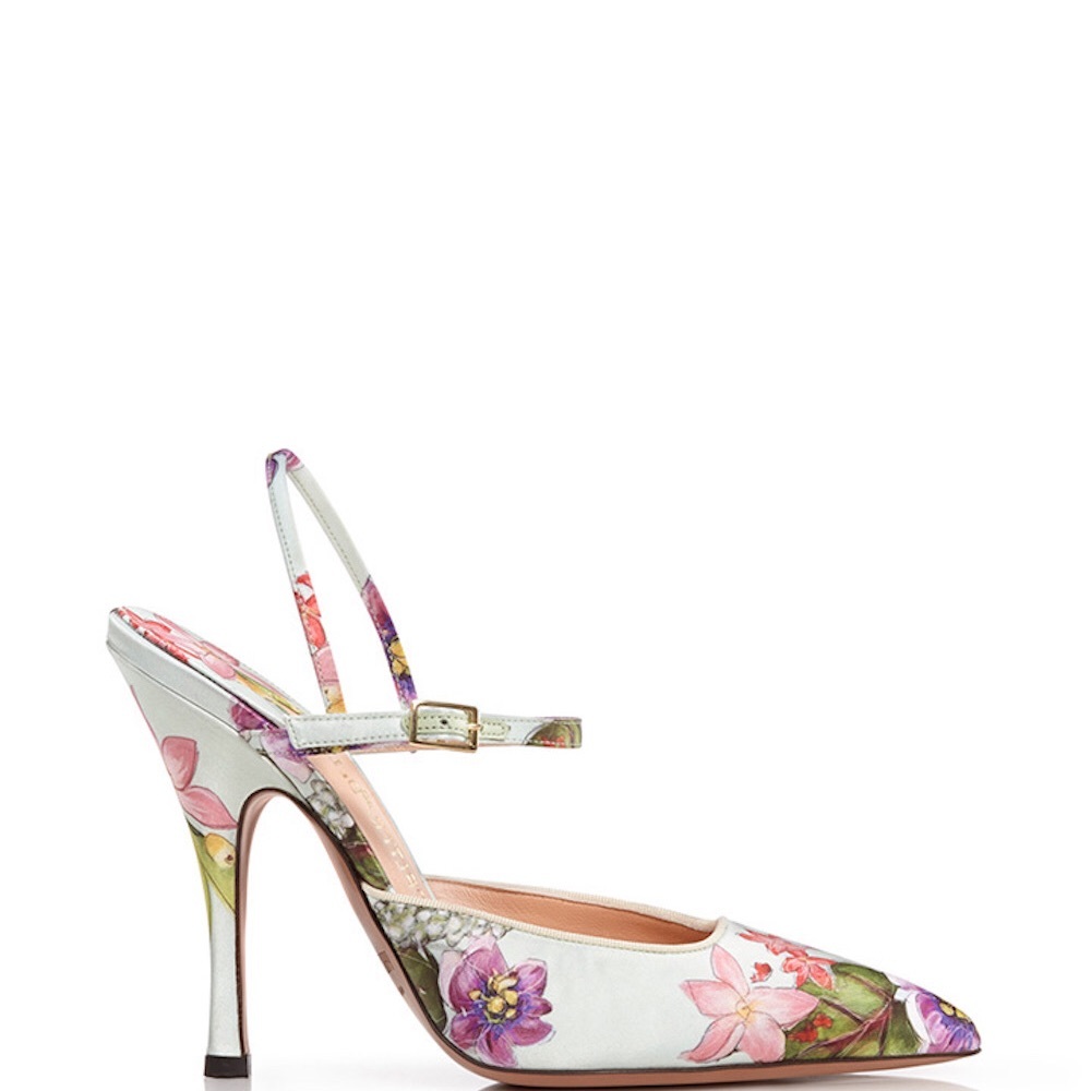 Palter DeLiso Thalia Slingback Silk Floral Print Pump